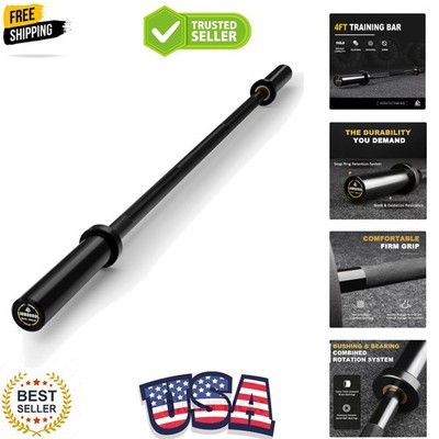 4ft Barbell for Strength Training - 500lbs Capacity, Knurled Grip