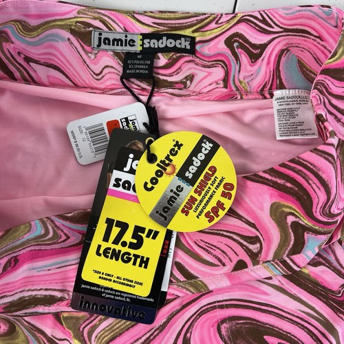 Jamie Sadock Golf Skort Skirt Size 12 Pink Marbled Whirl Pull On Pickleball - Picture 6 of 10