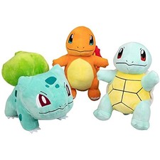 20CM Cute Pok mon Plush Starter 3 Pack - Charmander, Squirtle  Bulbasaur Genera