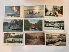 27 CANOES ROWBOATS ROW BOATS Vintage Postcards Lot FREE SHIPPING
