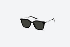 GEntle MOnster La Sola 01 Black Square Sunglasses Acetate Silver Temple