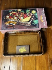 Vintage Pyrex Fireside Naturals 3 Qt Amber Dish W Basket W Handles Original Box