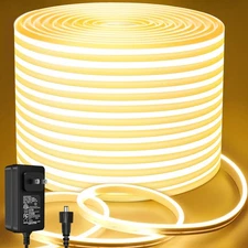 65.6ft Warm White Led Rope Lights,Waterproof LED Strip Lights, 24V Silicone 3...