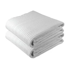 Premium Large 2 Pc Waffle Weave Bath Sheet 100% Natural Cotton – 40x80 White