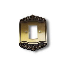 Placca Bticino Piuma in ottone Valli & Colombo Medicea 2P interruttore Vintage