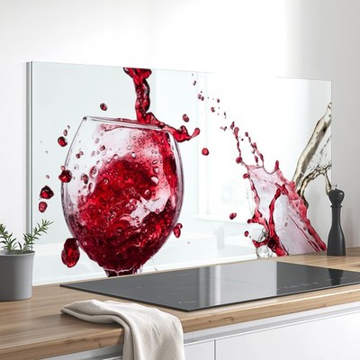 Küchenrückwand Glas Spritzschutz Wein & Cocktail Splash Herd Spüle Fliesenschutz
