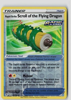Rapid Strike Scroll of the Flying Dragon Reverse Holo Evolving Skies 153/203 NM