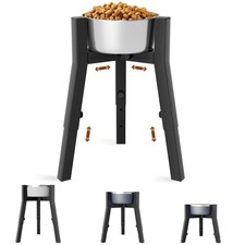 Dog Bowl Stand for Large Dogs, Adjustable Width  Height, Tall Elevated Dog F...