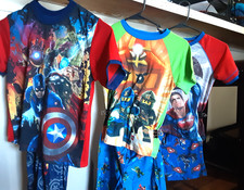Lot of 3 Boys Pajama Sleepwear Sets Size M 8, Lego, Avengers, Superman