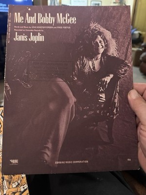 H 1969 JANIS JOPLIN sheet music ME AND BOBBY McGEE