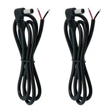 2Pcs 3FT 16AWG Right Angle DC Power Pigtails Cable, 5.5mm x 2.5mm Male Barrel...