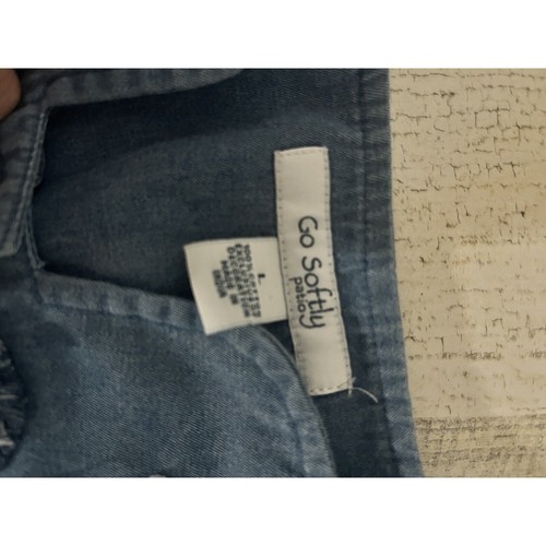 Vestido Go Softly Patio Para Mujer Talla Grande Azul Denim Muumuu Bolsillos Bordados - Imagen 5 de 9