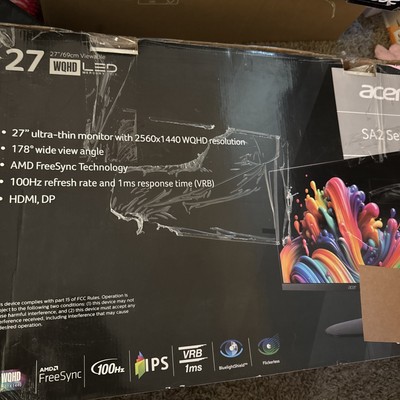 Acer 27'' WQHD 100Hz LED Monitor Black (SA272U EBIIP)