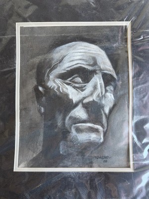 Isaac Moreno Origin Charcoal Drawing 2000 DIA Sculpture Study Signed Detroit Art