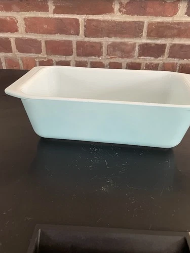 Vintage pyrex aqua robbin eggs blue loaf baking pan