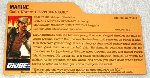 2008 Leatherneck - GI Joe file card