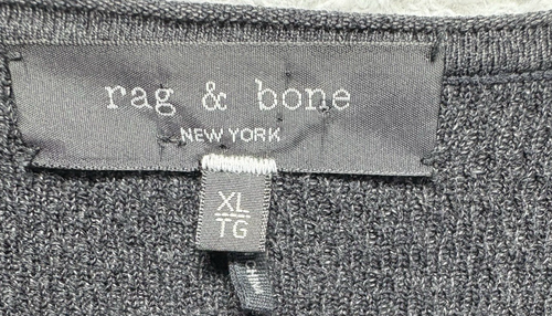 RAG & BONE Mens XL Sweater Wool Knit Black Gray Sweater Grunge READ - Picture 4 of 9