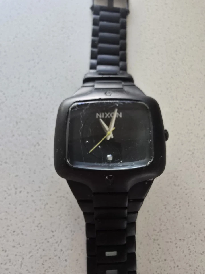 NIXON The Rubber Player Watch All Black. Yellow Hand Edition. Real Diamond - image 2 of 4