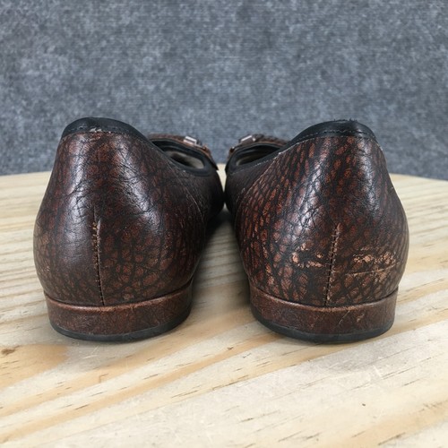 Rockport Shoes Womens 6 W Casual Comfort Slip On Pointed Toe Flats Brown Leather - Picture 5 of 19
