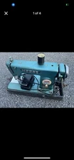 Vintage Morse Blue Super Dial Heavy Duty Electric Sewing Machine With Foot Pedal
