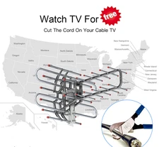 TA-851B 350°Rotation UV Dual Frequency 45-860MHz 22-28dB Open Antenna Silver