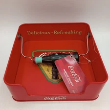 Coca Cola Collectible Napkin Dispenser Napkin Holder The Tin Box Company Unused 