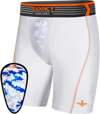 Exxact Sports Men's Compression Shorts with Soft Athletic Cup for Baseball