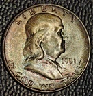 1951-S Franklin Half Dollar, Very Choice BU, Almost FBL, Toned