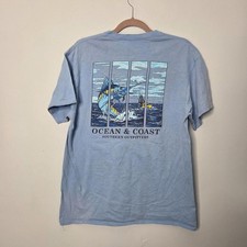 Ocean and coat light blue fish/sea tshirt size M (medium)