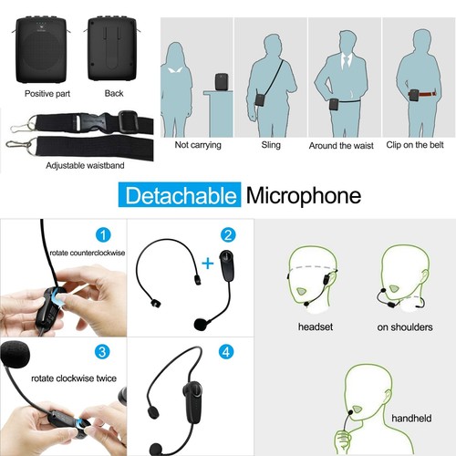 WinBridge Wireless Voice Amplifier for Teachers with Bluetooth Headset Microp... - Picture 6 of 7
