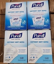 4 Boxes 24ct Purell Sanitizing Hand Wipes 5 x 7 96ct Individually Packed WET