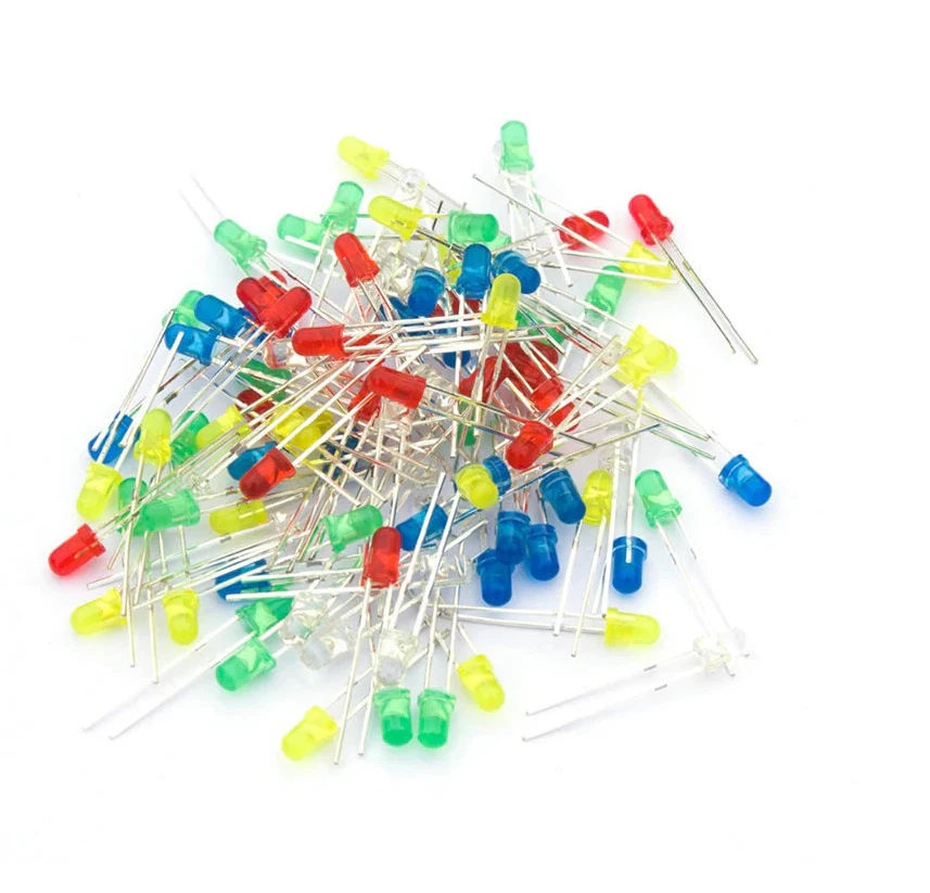 3mm or 5mm LED Light White Yellow Red Green Blue Assorted Kit DIY LEDs Set elect