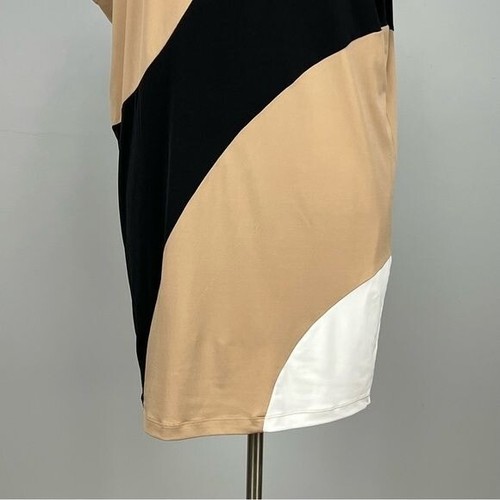 Muse Damen Colorblock kurz Dolmanärmel Etuikleid schwarz hellbraun weiß Größe 6 - Bild 4 von 8