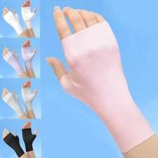 Anti-uv Fingerless Gloves Driving Glove Ice Silk Half Fingers Gloves Thin Mitten