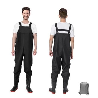 Fishing Waders with Boots for Men Waterproof Wader PVC Waterproof 12 Black
