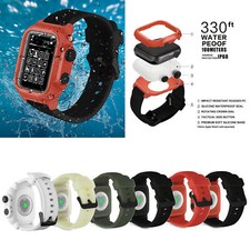 44/42mm IP68 Waterproof Cover Silicone Strap For Apple Watch Series 6 5 4 3 Band