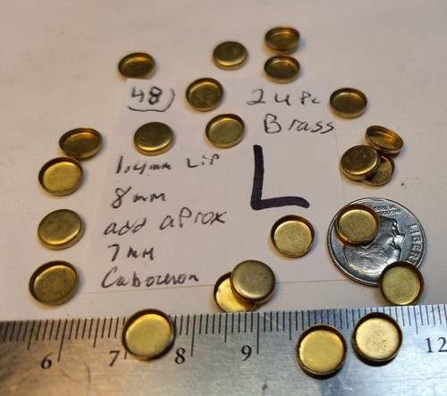 vtg Round Brass Rhinestone Flat Back Settings w/ Lip Some Miriam Haskell Lot 314 - Picture 17 of 60