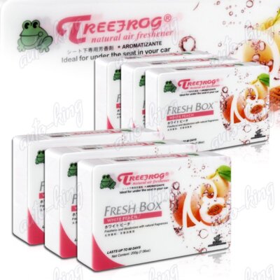 6 X TREE FROG WHITE PEACH NATURAL EXTREME CAR AIR FRESHENER FRESH BOX UNIVERSAL