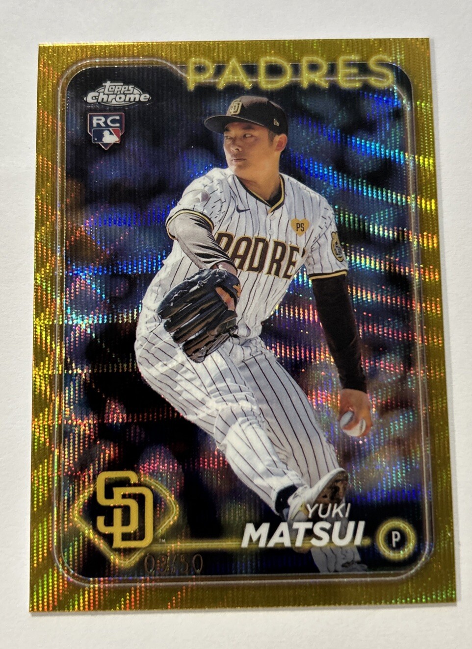 2024 Topps Chrome #116 Yuki Matsui Gold Wave Refractors /50