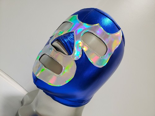 BLUE WRESTLING MASK LUCHADOR COSTUME WRESTLER LUCHA LIBRE MEXICAN MASKE - Picture 8 of 10