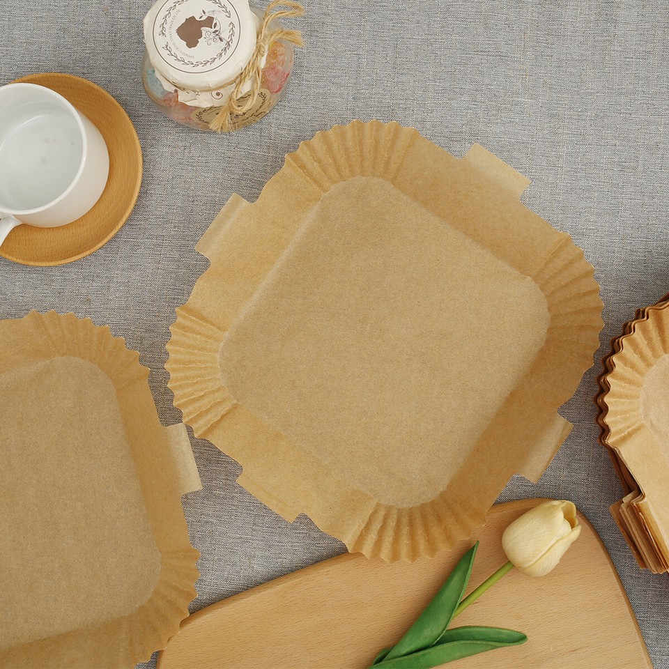 100Pcs Air Fryer Parchment Paper Square Air Fryer Paper Liner NonStick