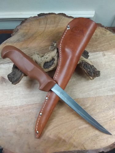 Vintage Case XX USA BR12 – 6F SSP USA Fish Filet 6 " Knife~Leather Sheath