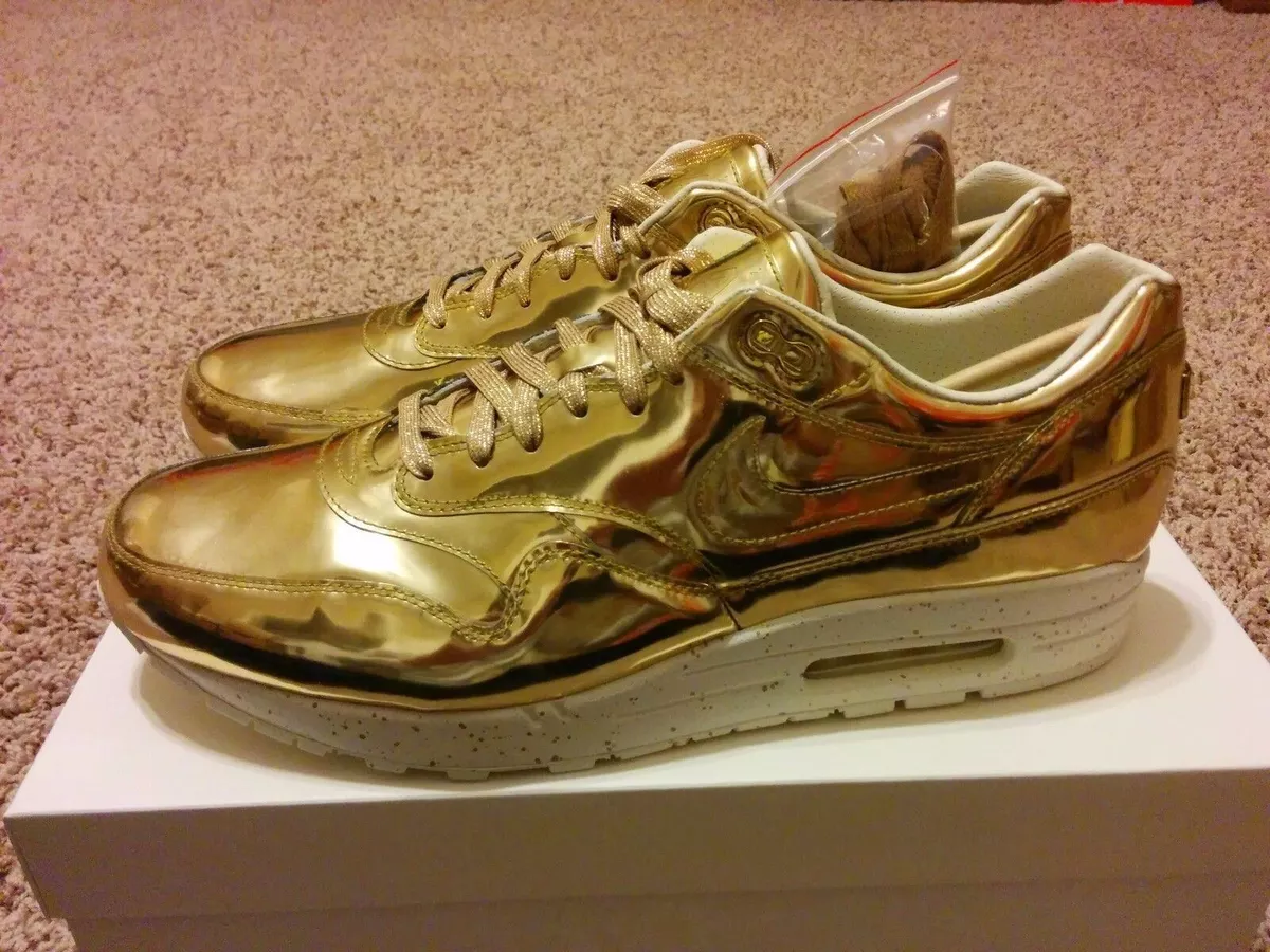 norte Escabullirse erección Nike Air Max 1 SP Liquid Gold Metal Iridescent Mirror Chrome All Metallic  Sz 14 | eBay