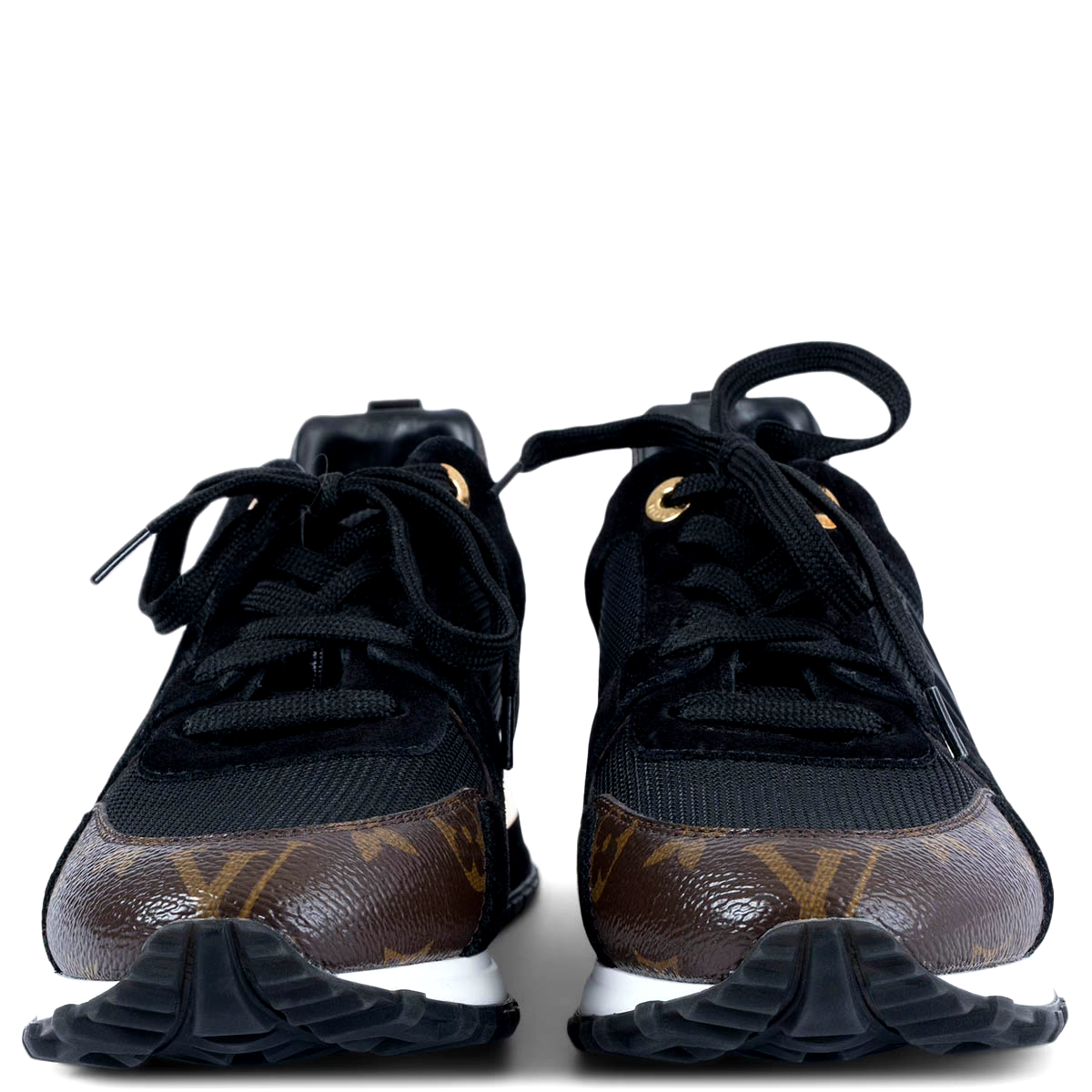 69025 auth LOUIS VUITTON black suede & Monogram RUN AWAY 69025 auth LOUIS VUITTON black suede & Monogram RUN AWAY