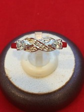 Gorgeous Womens Sterling silver Diamonds and Swiss Blue Topaz Designer Ring