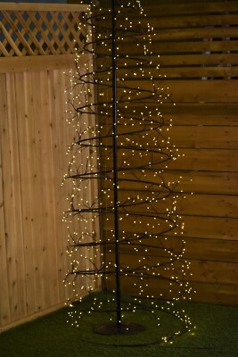 Clearance-6.5 Ft Revolve LED White/Black Christmas Tree 700 WW LEDs In/Outdoor