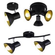 Deckenlampe E14 schwarz gold Deckenleuchte Lampe Decke Wandlampe Jerry Spot