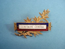  SECRETARY GENERAL Enameled Badge Brooch