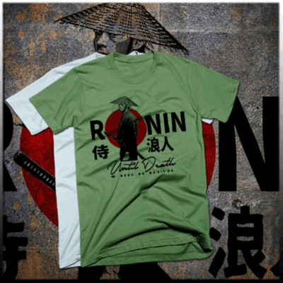Samurai t-shirt Japanese Ronin kanji warrior Bushido Until Death Warrior tee