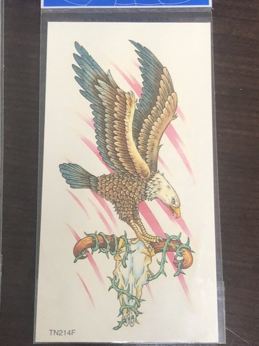 Lot Of 6 Vintage Large Temporary Tattoos 7” Snakes, Serpant, Bird, Eagle, Hawk - Picture 6 of 9